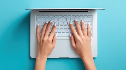 Hands on laptop banner 