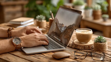 Hands on laptop banner 