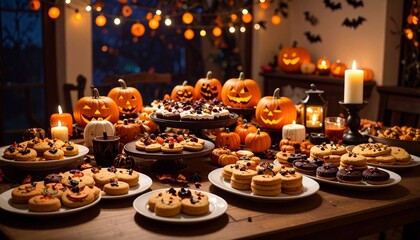 Fototapeta premium halloween pumpkin cake