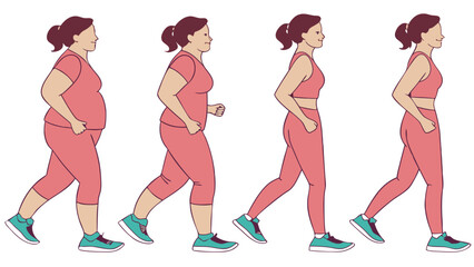 Weight Loss Transformation Through Walking.