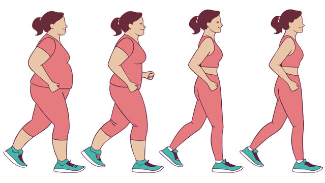Weight Loss Transformation Through Walking.