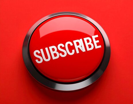 Red button with metallic ring, displaying "SUBSCRIBE" in white - Powered by Adobe