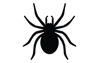 Cute spider silhouette. Spider icon vector illustration.