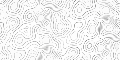 Abstract topographic map lines pattern on white background