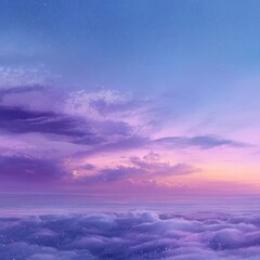 Obraz premium Pastel sky, clouds, sunset view from above