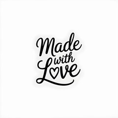 Made with Love — Handwritten Quote with Heart and Doodle Frame