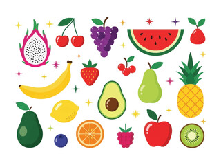 Colorful Orchard: A vibrant collection of assorted fruits, perfect for illustrating healthy eating, showcasing diversity and natural beauty. 