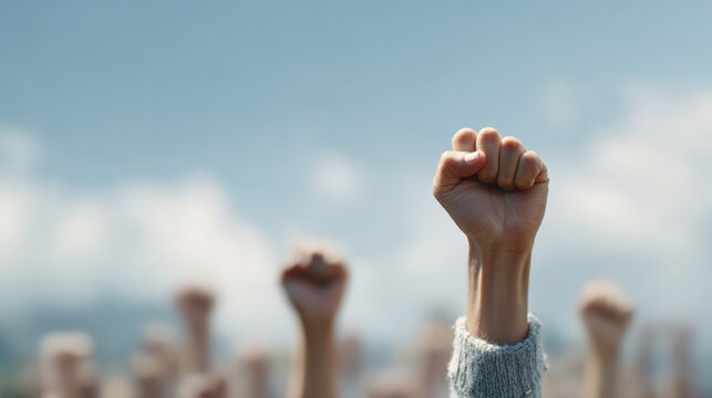 Group of passionate activists protesting against discrimination, uniting to fight for equal rights and social justice in their community
