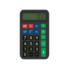 digital calculator, vector illustration of electronic device with numeric keypad and function buttons perfect for accounting budgeting mathematics education business finance and office work

