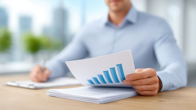 An executive or businessperson analyzing a business. Planning a business model. Business and real estate growth. - Powered by Adobe