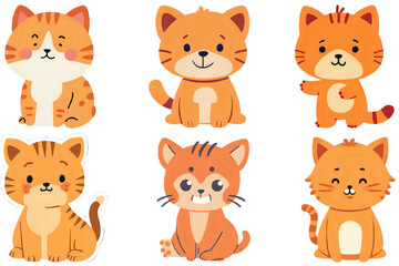 set of funny cartoon animals