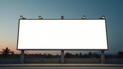 Obraz premium Commercial Display Mockup: Blank Billboard in Highway