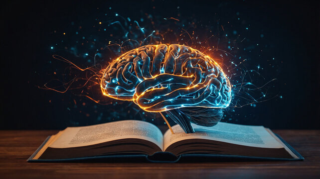 Dynamic Glowing Brain with Energy Particles and Light Trails