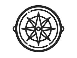 Obraz premium Vector Vintage Wind Rose Symbol, Compass Icon Closeup, Isolated.
