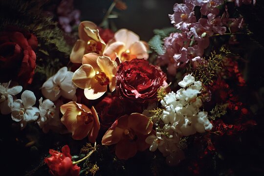 Close-up of a vibrant floral arrangement