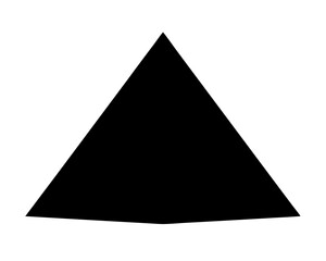 Fototapeta premium Black equilateral triangle with a slightly modified base on a white background