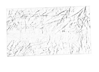 plastic transparent cellophane bag on white background. The texture looks blank and shiny. The plastic surface is wrinkly and tattered making abstract pattern. . textura de plástico. bolsas plastico. 