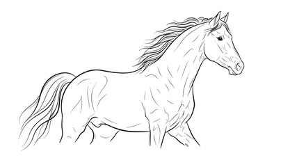 Obraz premium Dynamic outline of a running horse, capturing graceful movement and elegance, perfect for design projects or creative concepts.