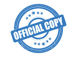 Official Copy Blue Rubber Stamp Seal with a Dotted Circle