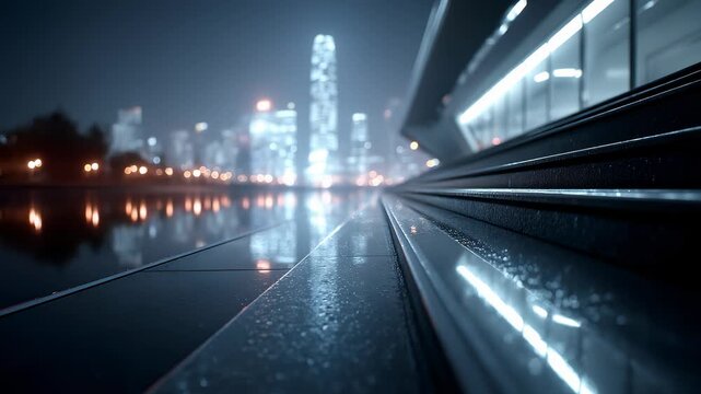 Modern City Night View Architecture Full of Technology