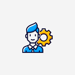 Admin icon logo flat vector design