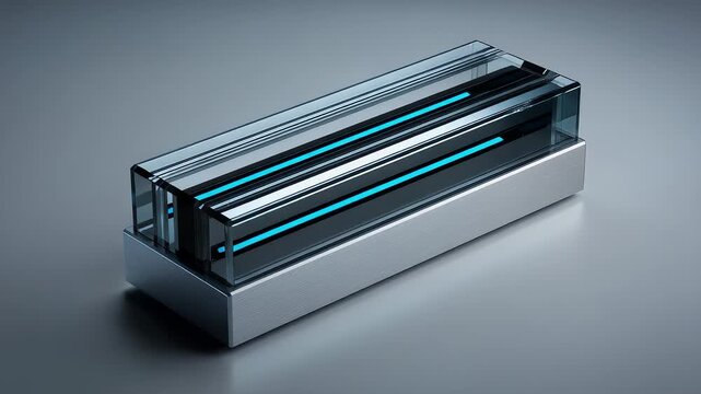 Futuristic Blue Energy Block with a Sense of Technology