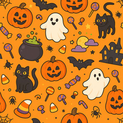halloween seamless pattern