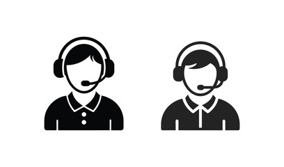 Fototapeta premium Two customer service representatives wearing headsets and collared shirts