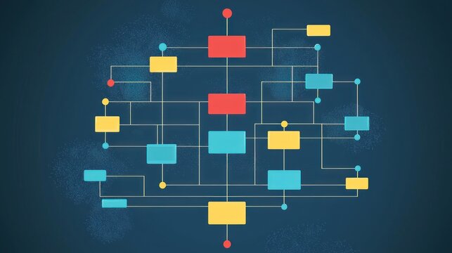 Flat illustration of corporate operating model structure