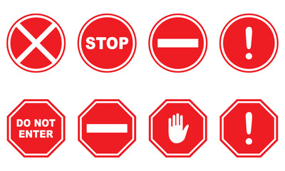 stop icon red color vector design template illustration for any design