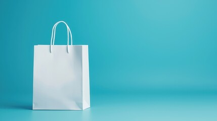 Isolated white shopping bag mockup for branding