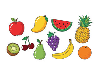 Assortment of Fresh Fruits: A vibrant array of assorted fruits bursts with freshness, colors and natural sweetness.