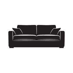 Where comfort becomes a statement – Couch silhouette drawn with intricate Couch vector – Couch illustration – furniture vector

