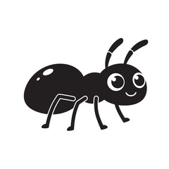 silhouette of an ant on a white background