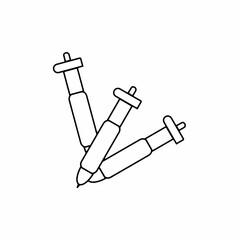 Pen vector icon with outline. Pen symbol. Vector icon.