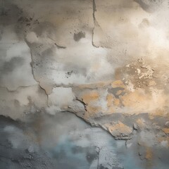 Grunge vintage wall texture with dark aged surface and smoke-like gray clouds