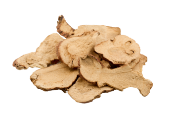 closeup pile of dry galangal root cutout