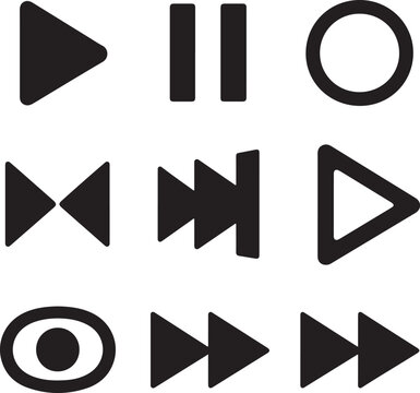 Play pause rewind fast forward and record icons play icon