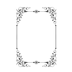 Vintage Ornamental Vector Frame – Elegant Black Vector Border, SVG