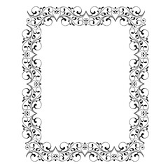 Vintage Ornamental Vector Frame – Elegant Black Vector Border, SVG