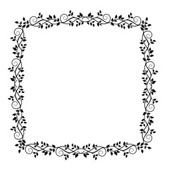 Vintage Ornamental Vector Frame – Elegant Black Vector Border, SVG