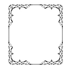 Vintage Ornamental Vector Frame – Elegant Black Vector Border, SVG
