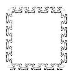 Vintage Ornamental Vector Frame – Elegant Black Vector Border, SVG