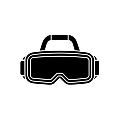 Vr headset silhouette on transparent background