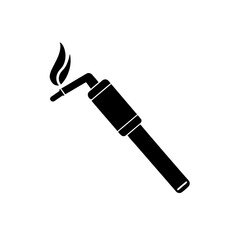 Silhouette torch flame on transparent background