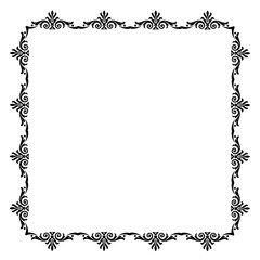 Vintage Ornamental Vector Frame – Elegant Black Vector Border, SVG