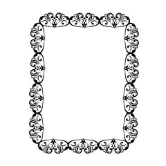 Vintage Ornamental Vector Frame – Elegant Black Vector Border, SVG