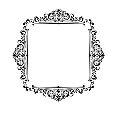 Vintage Ornamental Vector Frame – Elegant Black Vector Border, SVG