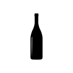 Bottle simple shape on transparent background silhouette