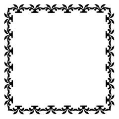 Vintage Ornamental Vector Frame – Elegant Black Vector Border, SVG